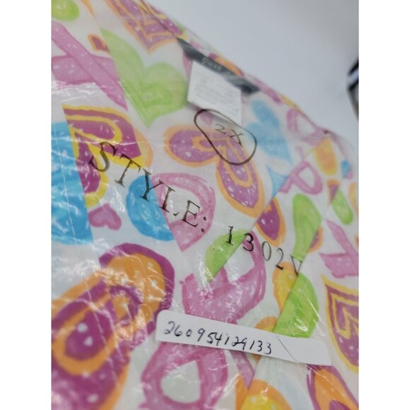 NWT Just Love Scrubs Set Women's Size 2X Pink Breast Cancer Hearts Print‎ V-Neck - Picture 4 of 4